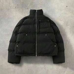 Chaqueta Vaquera Negra Desgastada con Cierre y Logotipo Personalizado, Chaqueta con Cierre de Gran Tamaño para Hombre - Product Image 4