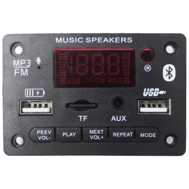 Ready to Ship 12V for Bluetooth MP3 Decoder Board Color Screen Dual USB Charging Audio Motherboard Supports WAV Format with FM