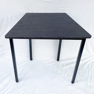Mini Trapezoidal <b>Computer</b> <b>Desk</b> HBLG032 80x45x75cm Made of Rubber Wood with Square Iron Legs - Product Image 2