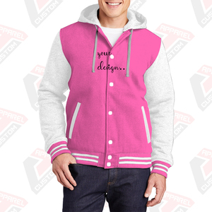 Veste universitaire personnalisable 100% coton polaire pour hommes avec capuche chaleur hivernale impression numérique et conception teinte unie - Product Image 1