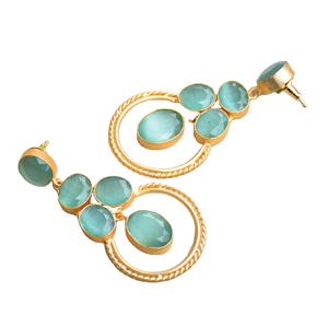 Pendientes de Latón al por Mayor, Pendientes de Piedra Orgánica a Granel, Acabado de Latón Antiguo, Diseño Único, Calidad de Exportación a Granel - Product Image 4