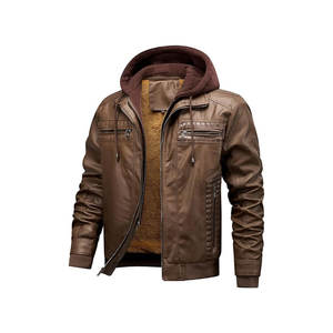 Nouvelle Arrivée 2026 Vente en Gros Hommes Veste en Cuir Synthétique de Haute Qualité Matelassée Patchwork Devant Imperméable Hiver Style Motard - Product Image 4