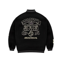 Blouson universitaire homme en toile 100 % coton épais pour l'hiver, col mandarin, respirant, écologique, coupe ample et oversize, style hip-hop