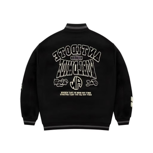 Men's Heavyweight Canvas Varsity <b>Jacket</b> <b>Mandarin</b> <b>Collar</b> Breathable Eco-Friendly New Trendy Loose Oversized Hip Hop Style College - Product Image 5