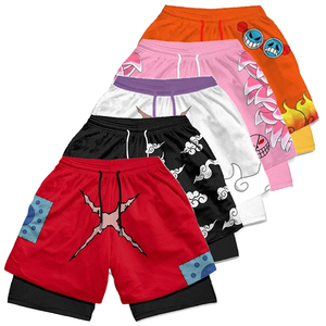 กางเกงขาสั้นกีฬา 3 มิติ 2 in 1 สำหรับผู้ชาย ออกกำลังกาย วิ่ง ระบายอากาศ แห้งเร็ว กางเกงขาสั้นลำลองฤดูร้อน มีกระเป๋าข้าง - Product Image 1