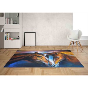 Horse Design Printed <b>Rug</b>: Personalized, Soft, 3D, Non-Slip Nursery <b>Rug</b>,<b>Chenille</b> <b>Rug</b> - Product Image 2