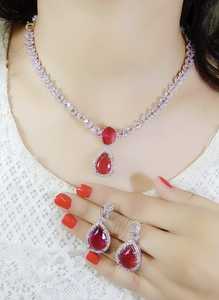 Bijoux indiens personnalisés Ensemble de pendentifs en diamant américain Cz Stone Party Wear Bijoux au design haut de gamme Produit en vrac fait à la main - Product Image 6