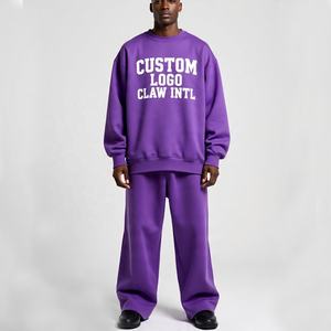 High Quality Sweatsuit Manufacturers Oversized <b>Black</b> Embroidered <b>Zip</b> up <b>Hoodie</b> and Jogger Two Piece Set Rhinestone Tracksuits - Product Image 1