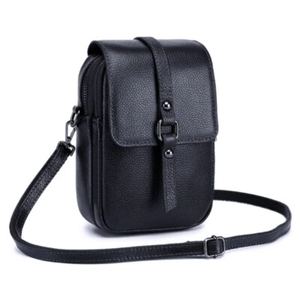 Bolso bandolera de cuero vacuno genuino para mujer, de uso diario, con textura lisa y granulada. - Product Image 6