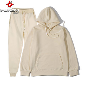 Survêtement unisexe en molleton respirant de couleur unie pour l'hiver, sweat-shirt à capuche et pantalon de jogging, vêtements de sport, streetwear, usage décontracté et actif - Product Image 5