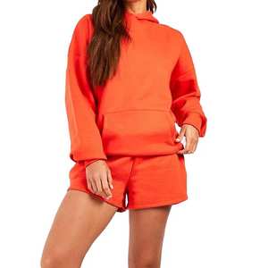 Conjunto de Ropa Deportiva Personalizada al por Mayor, 100% Algodón, Sudadera con Capucha y Pantalones Cortos para Mujer, Conjunto de Dos Piezas, Conjunto Corto para Mujer, Conjunto Deportivo 2026 - Product Image 2