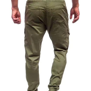 Pantalon Cargo de Fitness Style High Street pour Hommes Taille Moyenne Élastique Léger 100% Coton Bas de Jogging en Laine Toile Droite - Product Image 2
