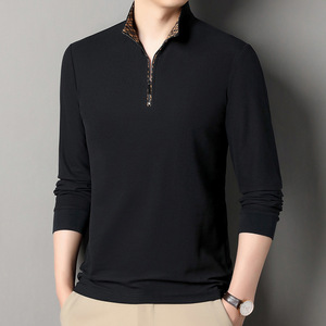 OEM logotipo personalizado bordado impreso diseño de los hombres de medio cuello alto camisa de fondo nueva primavera caliente otoño para Polo patrón sólido Kni - Product Image 6