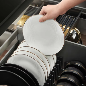 Armoire de cuisine moderne en mélamine personnalisée JY Project, best-seller, couleur bois, pour hôtel et villa, organisateur d'armoire de cuisine - Product Image 6