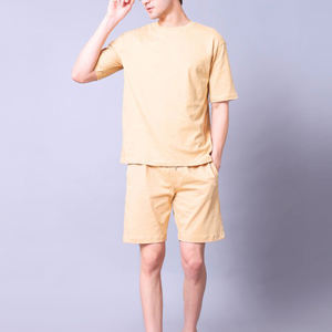 2025 personalizado de alta calidad de los hombres de verano de 2 piezas de algodón de manga corta conjuntos de pantalones cortos camiseta y corto doble conjunto para los hombres - Product Image 1