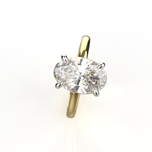 Avarta Bague solitaire Moissanite ovale en or 1.50 carats Pièce de bijouterie élégante - Product Image 2