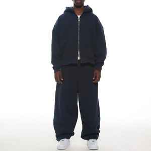 Conjunto de 2 Piezas de Pantalones y Sudadera Deportivos Casuales de Alta Calidad, Felpa, Holgados, con Cordón, Unisex - Product Image 4