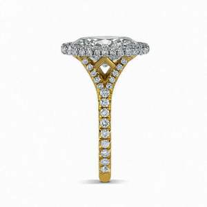 Anillo de Compromiso Ovalado con Diseño de Espiga para Mujer en Oro Rosa y Plata 925 - Product Image 4