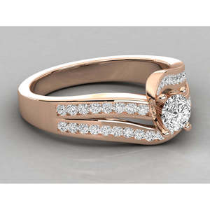 Bague solitaire en or 18 carats avec diamant brillant de laboratoire, élégante et luxueuse - Product Image 2