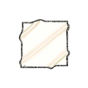 Vintage Off-White Silk Crepe Satin Scarf with Leopard and Polka Dot Pattern - Product Image 1