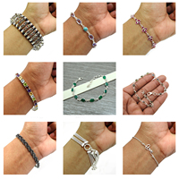 Prix de gros de haute qualité 925 en argent Sterling naturel Turquoise pierre précieuse Artisan Look Bracelet Boho bijoux indiens faits à la main