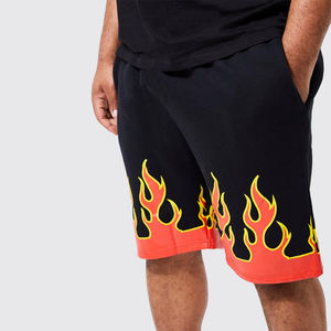 Pantalones Cortos de Felpa Francesa de Alta Calidad para Hombre, con Cordón de Lujo, Diseño de Moda, Impresión Personalizada DTG, Estilo Deportivo con Llamas - Product Image 4