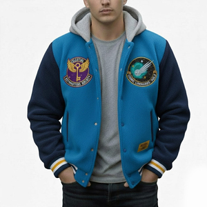 New Arrival Customized Logo Men Varsity Winter <b>Jacket</b> Best Clothing Manufacturers Custom Made Men <b>Fleece</b> Varsity <b>Jacket</b> - Product Image 1