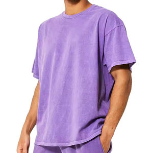 2026 Men's <b>Summer</b> Breathable 2-Piece T-<b>Shirt</b> and Shorts Set Streetwear Washed Oversize 100% Polyester - Product Image 3