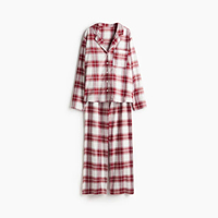 Chemise de nuit élégante en flanelle pour femme, douce, respirante et confortable, pour la maison, 100 % coton, broderie machine, col en V, collection printemps
