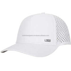 Casquettes de baseball en gros à séchage rapide 100 % polyester perforées au laser avec visière incurvée, casquette de golf personnalisée pour les sports de plein air - Product Image 3