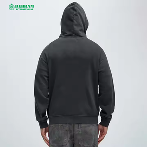 Sweat à capuche personnalisé avec broderie appliquée effet vieilli, délavage à la pierre, coupe classique, double capuche zippée, unisexe, 100% coton - Product Image 5