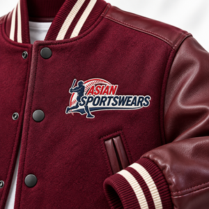 Blouson universitaire personnalisé en laine et cuir pour homme, avec boutons recouverts, écologique, respirant, pour l'hiver, style baseball, bomber, Letterman - Product Image 5