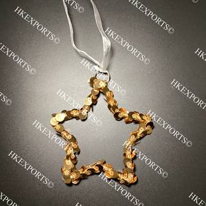 Adornos colgantes de estrella de Navidad con cuentas multicolores hechos a mano, lingote decorativo festivo de vacaciones - Product Image 1