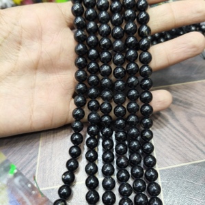 Natural Genuine Black Tourmaline <b>Sterling</b> <b>Silver</b> 8mm Round Bead <b>Choker</b> Protection Crystal Statement <b>Necklace</b> Women Wedding Gift - Product Image 2