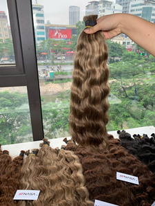 ผมแท้เวียดนามคุณภาพสูงสุด 100% เนื้อผมธรรมชาติแบบหยักศก สีน้ำตาลดำ ซุปเปอร์ดับเบิ้ลดรอว์น แบบเย็บสองชั้นด้วยเครื่องจักร - Product Image 2