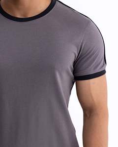 T-shirts courts lourds personnalisés pour hommes col épais T-shirt court carré vierge surdimensionné personnalisé pour hommes - Product Image 4
