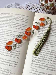 Marcapáginas Redondos Hechos a Mano con Flores Prensadas en Resina, Estilo Art Deco, con Purpurina Dorada, Marcapáginas Personalizados para Estudiantes - Product Image 3