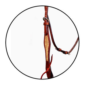 ที่คาดศีรษะม้าบังเหียนหนังตะวันตกปรับระดับได้แบบพรีเมียมทนทานสำหรับการฝึกซ้อมและการแสดง - Product Image 4