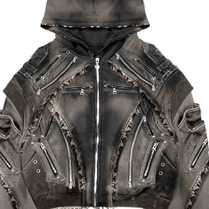 Sudadera con Capucha Regular de Invierno para Hombre, Diseño Personalizado con Logotipo, Lavado Ácido Negro, 280 g/m², 100 % Algodón, Ecológica, de Secado Rápido y Transpirable - Product Image 4