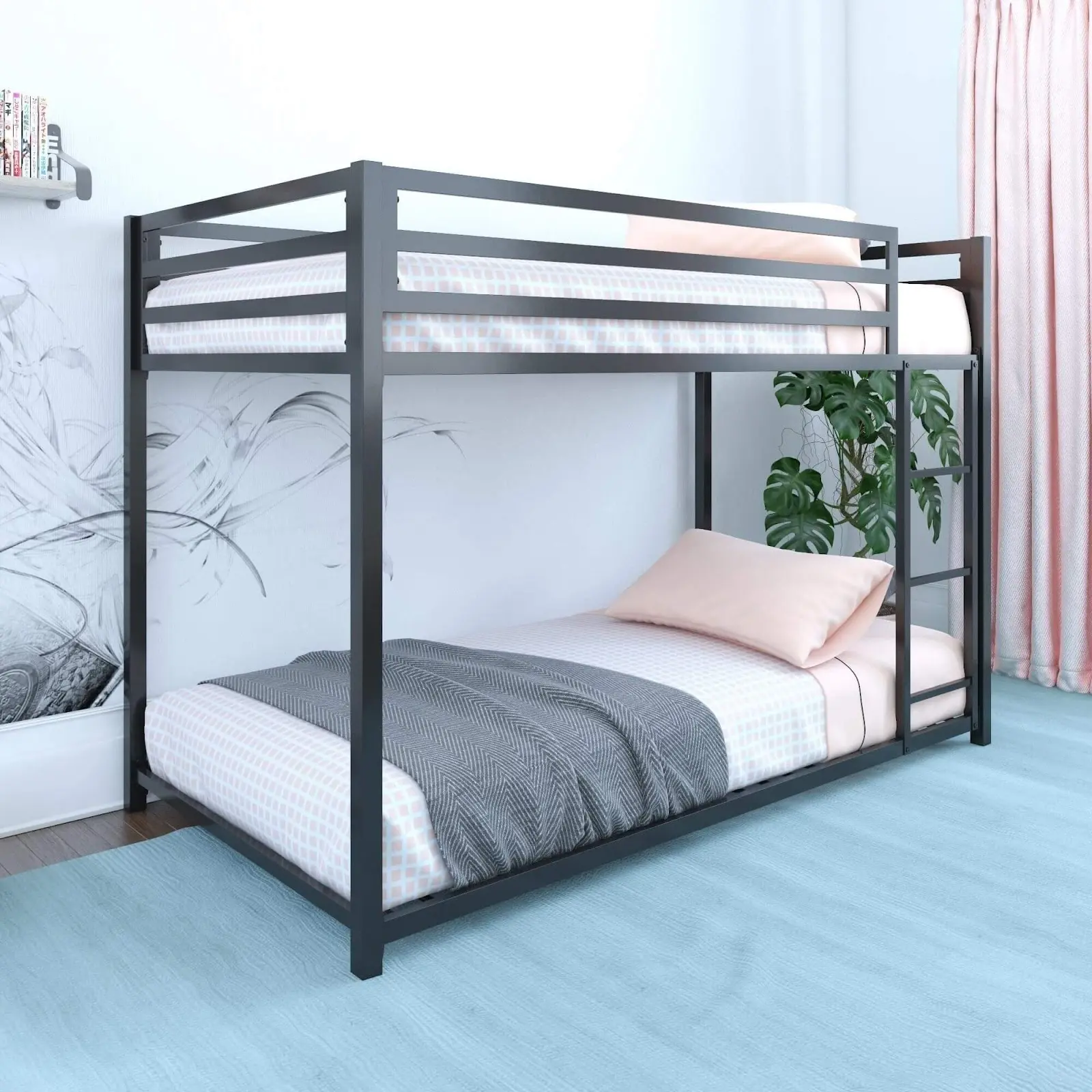 Cheap Bunk Metal Bed Frame diassembly square pipe double-layer beds customized for bedroom, dormitory, bed school, homestay