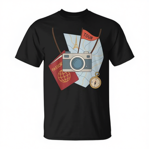 Tourist Spirit Day Look T-Shirt with <b>Camera</b> and Map Promotional Category - Product Image 2