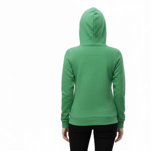 Sudadera con capucha verde esmeralda de 350 g/m² para mujer, corte ajustado, tejido grueso de felpa francesa, ropa de mujer al por mayor, sudadera con capucha tipo pullover. - Product Image 2
