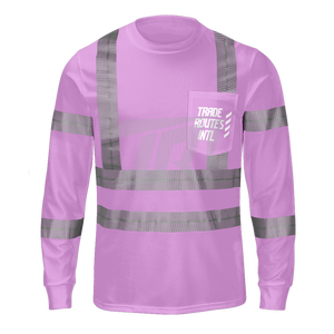 B2B Wholesale Pink Workwear Set Hi Vis Industrial Use <b>Overall</b> with Bib Button Shirt Crew Necks Custom Logos Waterproof Fabrics - Product Image 2