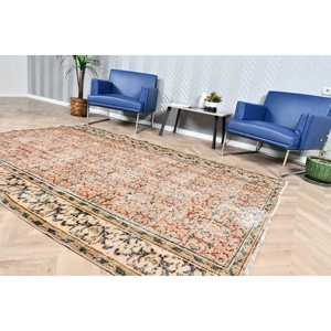 5.7x7.9 ft Vintage Rug, Turkish Large Rug, <b>Brown</b> Southwestern <b>Wool</b> Rug - Product Image 3