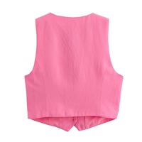 Pour les femmes d'été deux pièces ensemble décontracté couleur unie gilet veste et short femme élégante rue deux pièces tenue