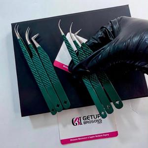 Pinzas de Extensión de Pestañas GETUP BROSONS IMPEX de Alta Calidad, Antiestáticas, 10 mm, Color Personalizado, Recubrimiento en Polvo, Acero Inoxidable, Belleza - Product Image 4