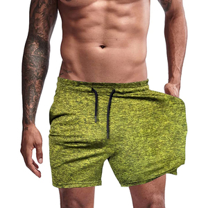 Short de sport athlétique avec logo personnalisé pour hommes, short de course et d'entraînement écologique à motif solide, 100% coton, style décontracté - Product Image 5
