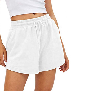 Shorts d'été pour femmes taille haute athlétique polaire Shorts confortable salon course Gym Sweat Shorts 100% coton - Product Image 1