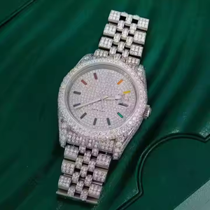 Dernière montre Hip Hop VVS Qualité Moissanite Diamant Automatique Caractéristique Or Blanc/Argent Glacé À La Mode En Acier Inoxydable - Product Image 2