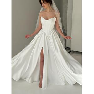 <b>Corset</b> Wedding Dress V-waistline Boho Wedding Dress - Product Image 2